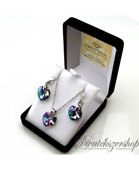 Swarovski kristály Varázslatos lila szív szett díszdobozban Swarovski kristály Varázslatos lila szív szett díszdobozban