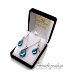 Swarovski kristály barokk szett bermuda kék díszdobozban nagy medállal
