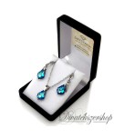 Swarovski kristály barokk szett bermuda kék díszdobozban kicsi medállal